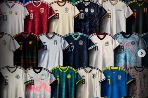 阿迪达斯发布世界杯客场球衣，梅西、卡拉菲奥里等人出镜