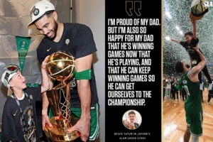 Deuce鼓励塔图姆：为爸爸感到骄傲&他是超级大英雄 继续去夺冠吧